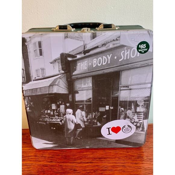 The Body Shop Tin Storage Case Suitcase Bag Large Market VTG Empty Storage Brief - Picture 4 of 8